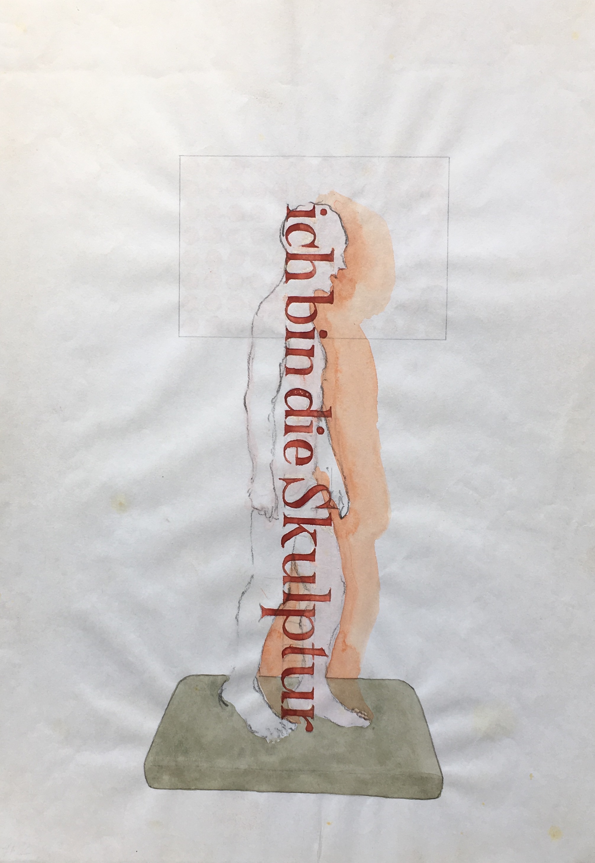 o.T. (ich bin die Skulptur) - Zeichnung (beidseitig bearbeitet) - 1965/69 - 29,5 x 21 cm -  Exemplare